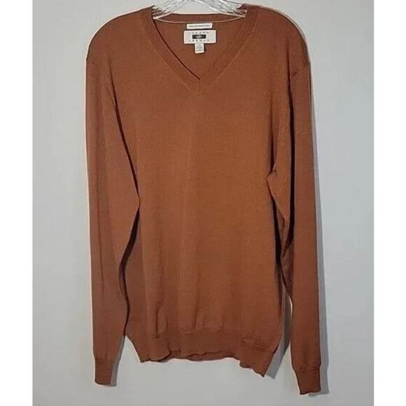Joseph Abboud XL extra fine wool rust sweater - Picture 1 of 5